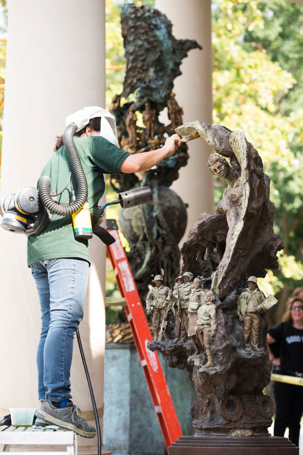 Greg Wyatt’s “Price of Freedom” sculpture undergoes yearly maintenance