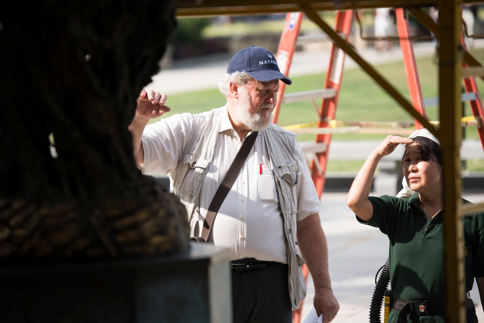 Greg Wyatt’s “Price of Freedom” sculpture undergoes yearly maintenance
