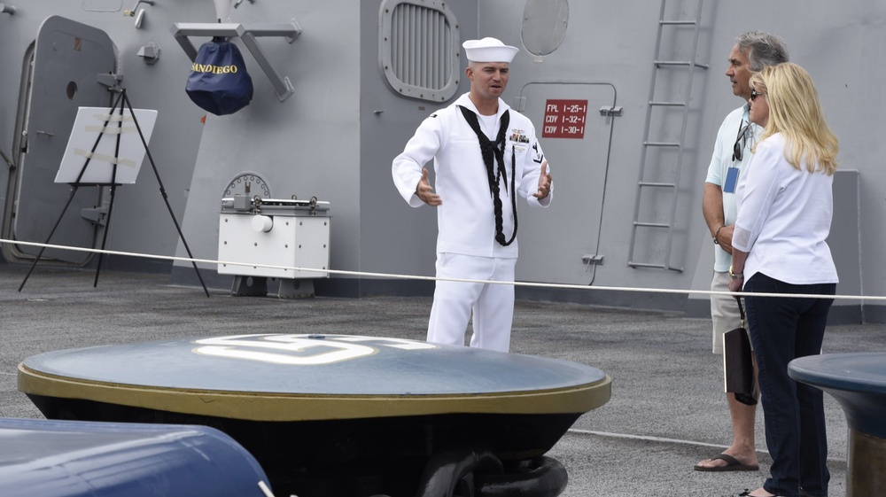 Visitors tour USS San Diego (LPD 22) during Fleet Week San Diego