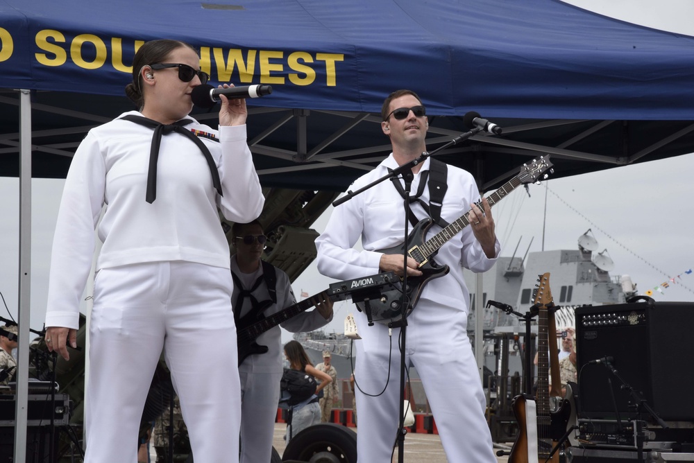 &quot;The Destroyers&quot; of Navy Band Southwest play a concert at B Street Pier during Fleet Week San Diego