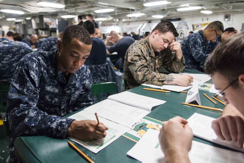 Green Bay Sailors Take the Navy-wide Advancement Exam