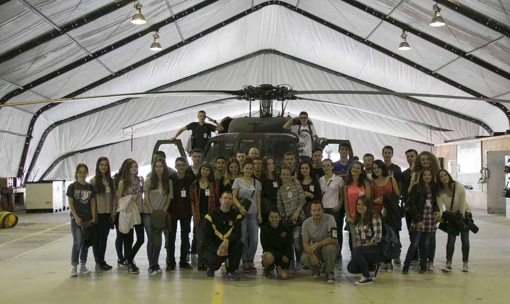 Citizen Soldiers partner with Kosovo youth during visit to Camp Bondsteel