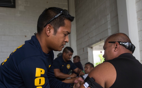 Valiant Shield: Central Marianas Port Authority receives Combat Lifesaver course