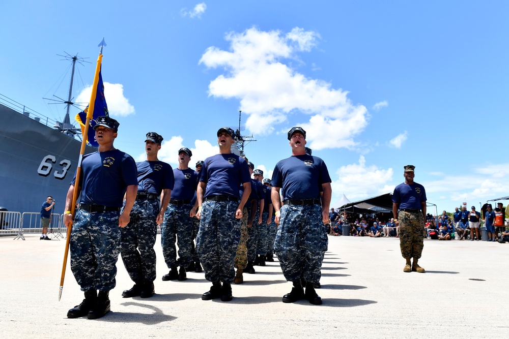 CPO Selectees Show Chief Pride during CPO Pride Day Drill Competition