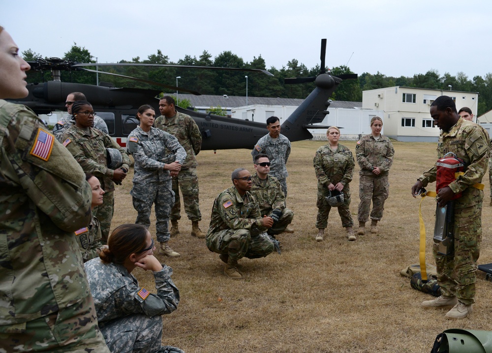 7th Mission Support Command's medical evacuation training with UH-60 Blackhawk helicopter