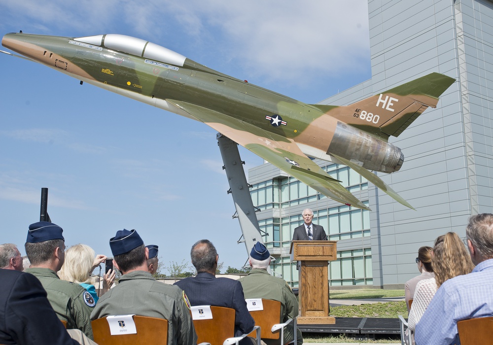 Air National Guard Readiness Center dedicates F-100 static display