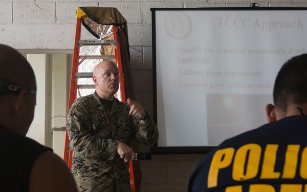 Valiant Shield: Central Marianas Port Authority receives Combat Lifesaver course