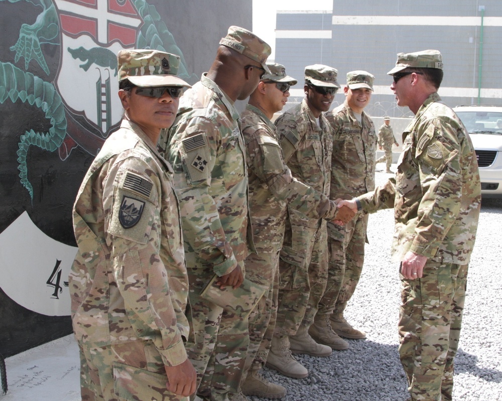 CENTCOM CSM visits Soldiers at the Kuwait Naval Base