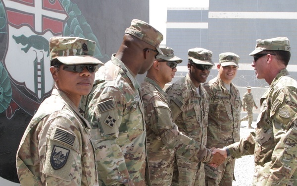 CENTCOM CSM visits Soldiers at the Kuwait Naval Base