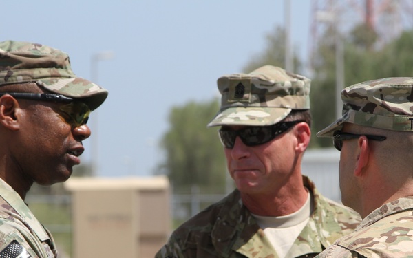 CENTCOM CSM visits Soldiers at the Kuwait Naval Base