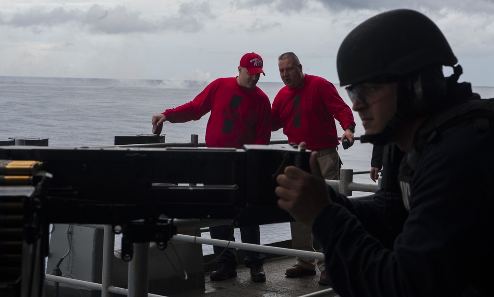 The aircraft carrier USS George H.W. Bush (CVN 77). GWHB is currently conducting Tailored Ship's Training Availability and Final Evaluation Problem (TSTA/FEP). TSTA prepares the ship and crew for full integration into a carrier strike group through a wide