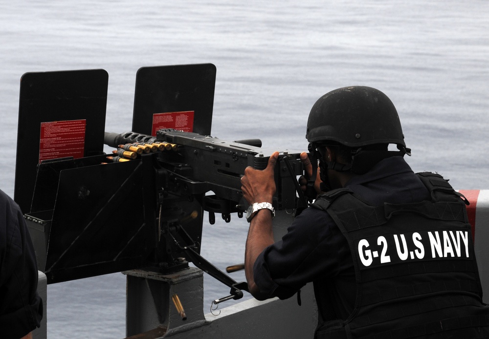 The aircraft carrier USS George H.W. Bush (CVN 77). GWHB is currently conducting Tailored Ship's Training Availability and Final Evaluation Problem (TSTA/FEP). TSTA prepares the ship and crew for full integration into a carrier strike group through a wide