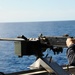 USS Zumwalt Sailors conduct crew served weapons firing exercise