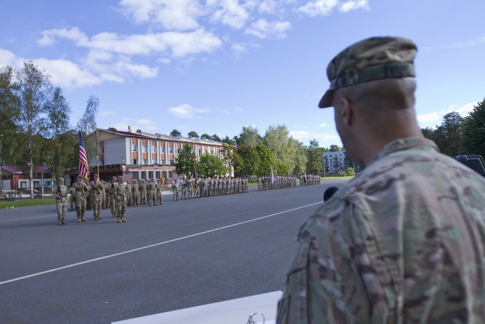 3/69 AR cases its colors after successful Atlantic Resolve Mission