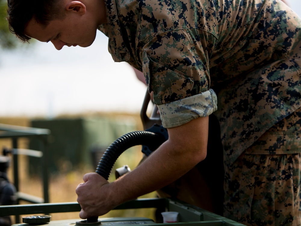 Novo Selo Training Area water purification exercise