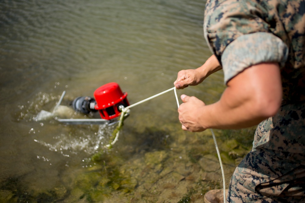 Novo Selo Training Area water purification exercise