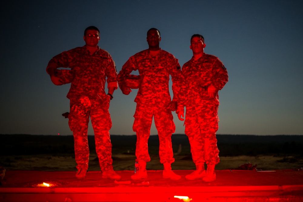 South Carolina National Guard 1050th Transportation Battalion Night Firing