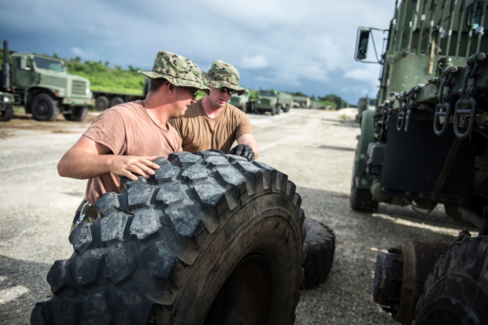 Seabees Change 500 Lbs Tire