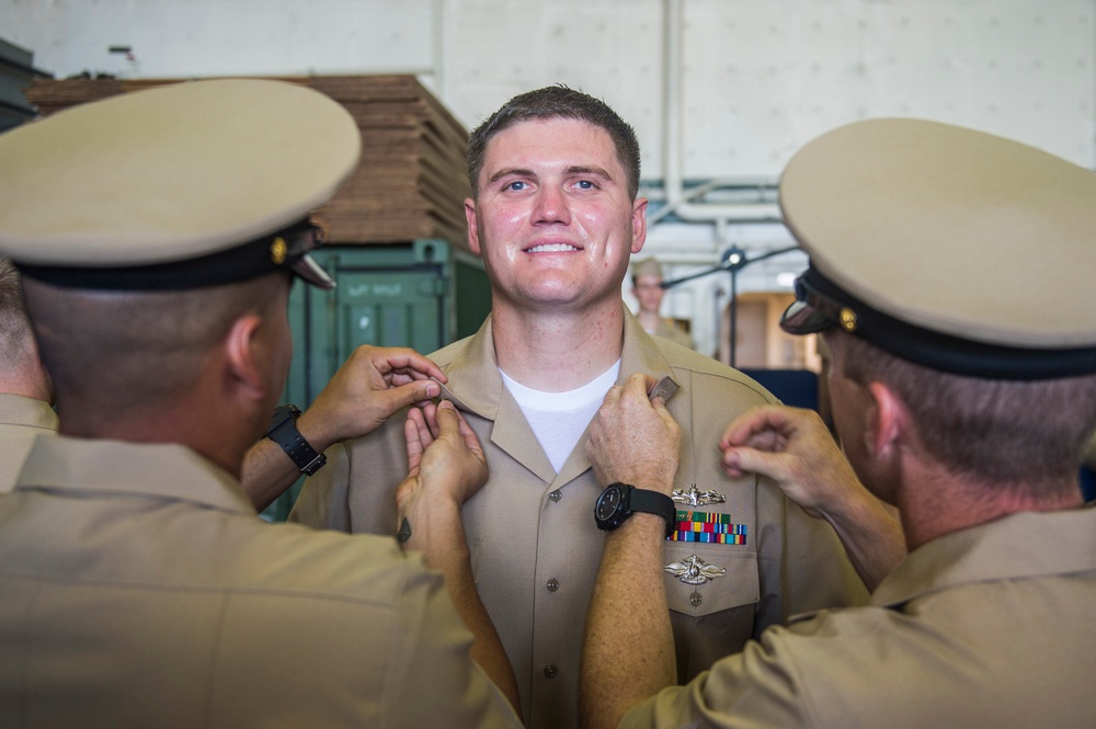 Chief pinning aboard Green Bay