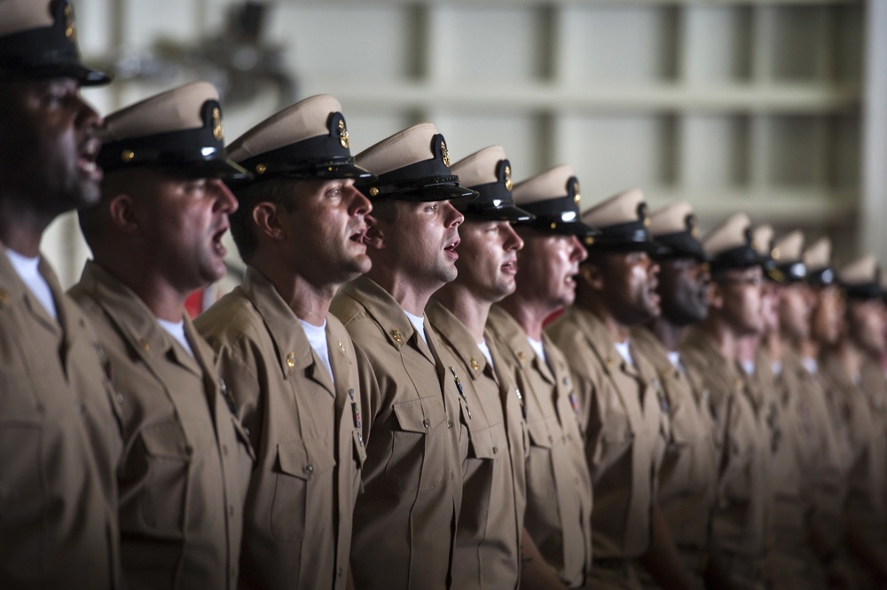 The aircraft carrier USS George H.W. Bush (CVN 77). GHWB is currently conducting Tailored Ship's Training Availability and Final Evaluation Problem (TSTA/FEP). TSTA prepares the ship and crew for full integration into a carrier strike group through a wide