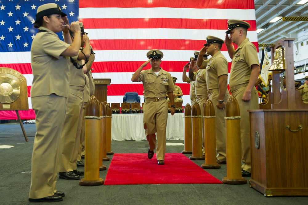 USS America chief pinning.