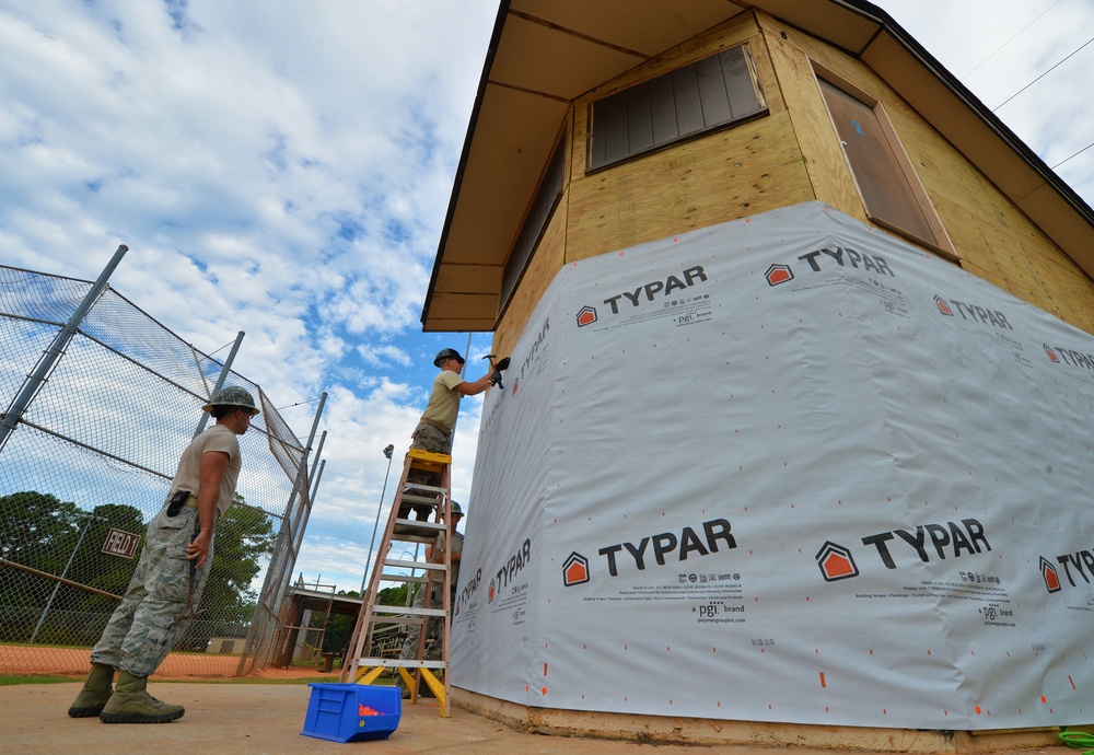 Structural specialists renovate softball field press box