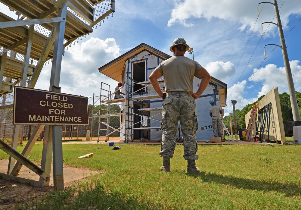 Structural specialists renovate softball field press box