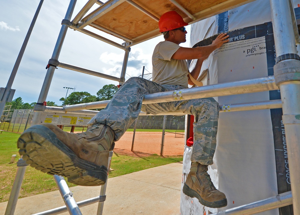 Structural specialists renovate softball field press box