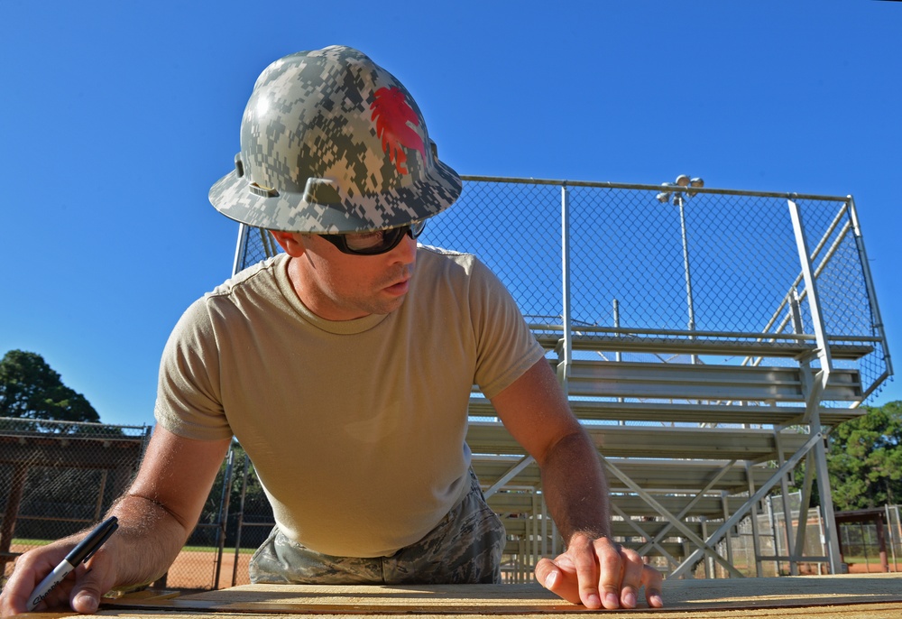 Structural specialists renovate softball field press box