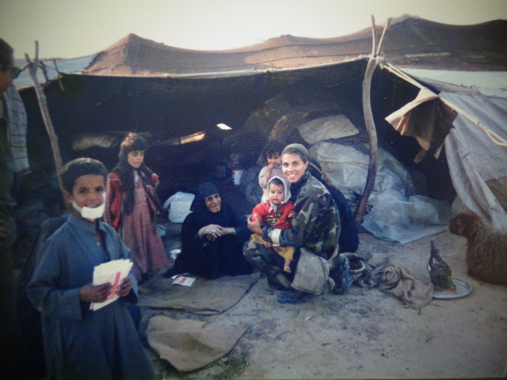 Civilians Request Medical Assistance During Desert Storm