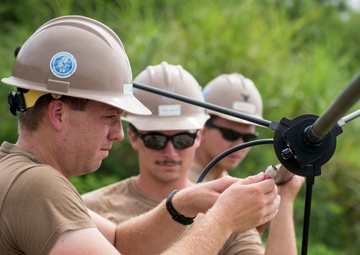 Seabees Conduct Preventative Maintenance on Antenna