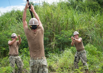 Seabees Conduct Preventative Maintenance on Antenna