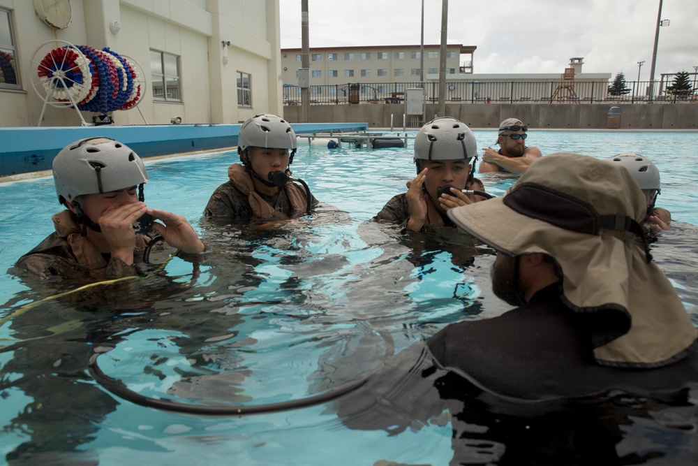 Marines dive into Modular Amphibious Egress Training