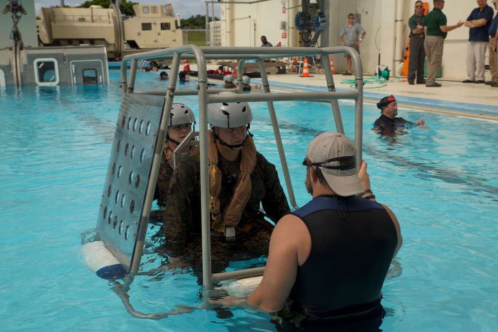 Marines dive into Modular Amphibious Egress Training