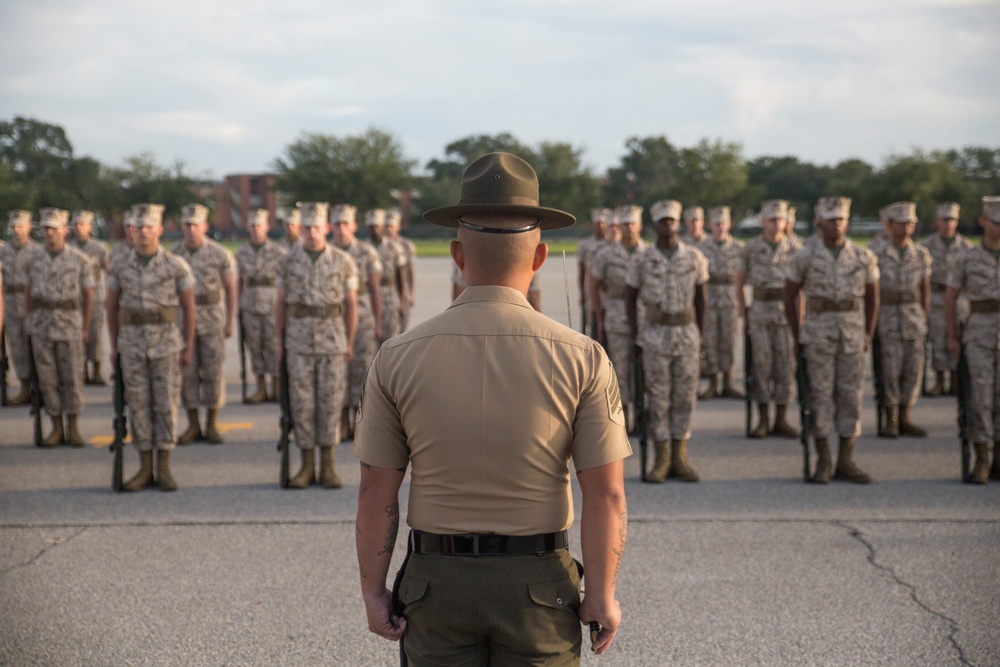 Marine recruits complete final drill evaluation on Parris Island