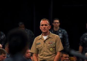 Master Chief Petty Officer of the Navy Steven Girodano Speaks with the Sailors of Joint Base Pearl Harbor-Hickam.