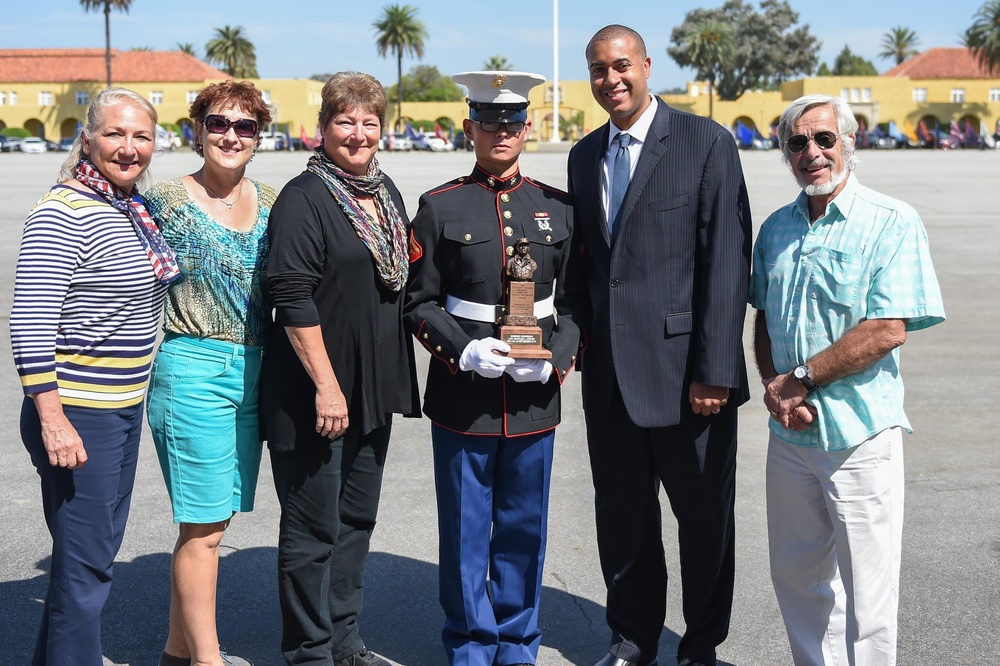 Assistant Secretary of the Navy (ASN) (Manpower and Reserve Affairs) Franklin R. Parker attends the graduation for recruits at Marine Corps Recruit Depot San Diego