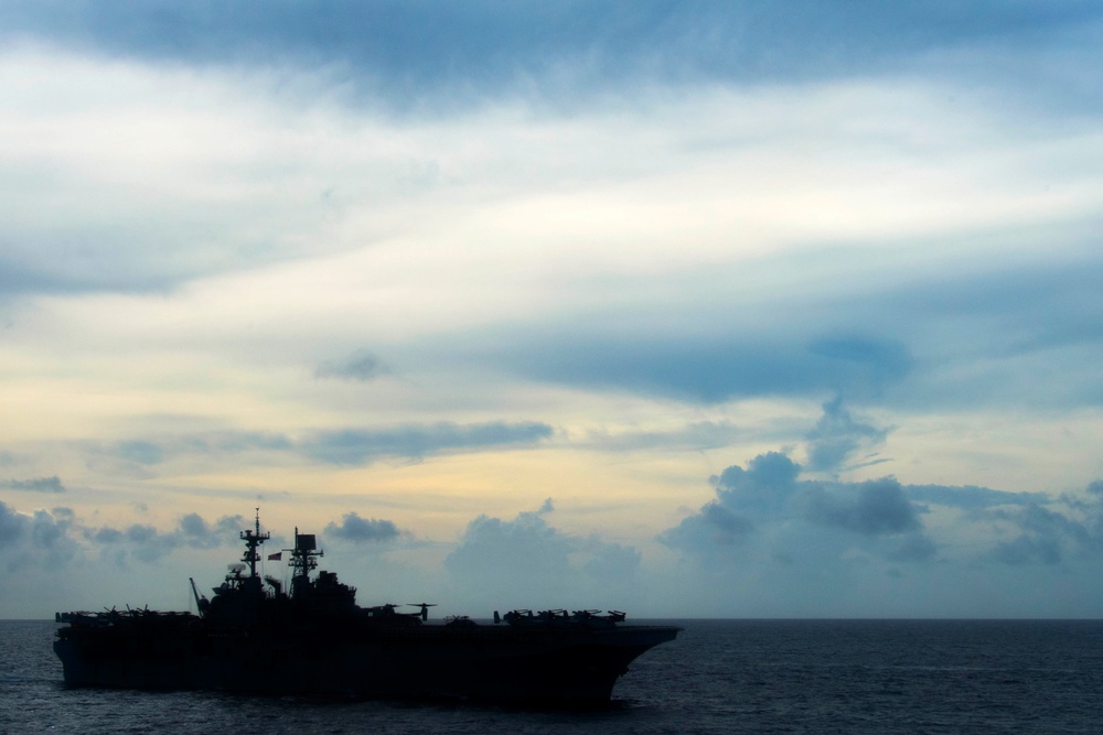USS Bonhomme Richard (LHD 6) transits the Philippine Sea during Exercise Valiant Shield 2016