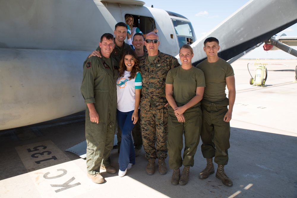 Miami Dolphins Cheerleaders visit Marines in Spain