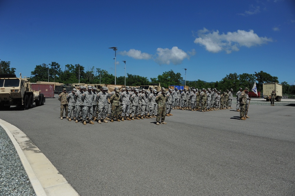 Family and Friends bid farewell to Detachment 1 of the 246th QM CO (MA)
