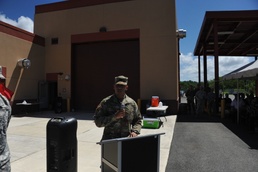 Family and Friends bid farewell to Detachment 1 of the 246th QM CO (MA)