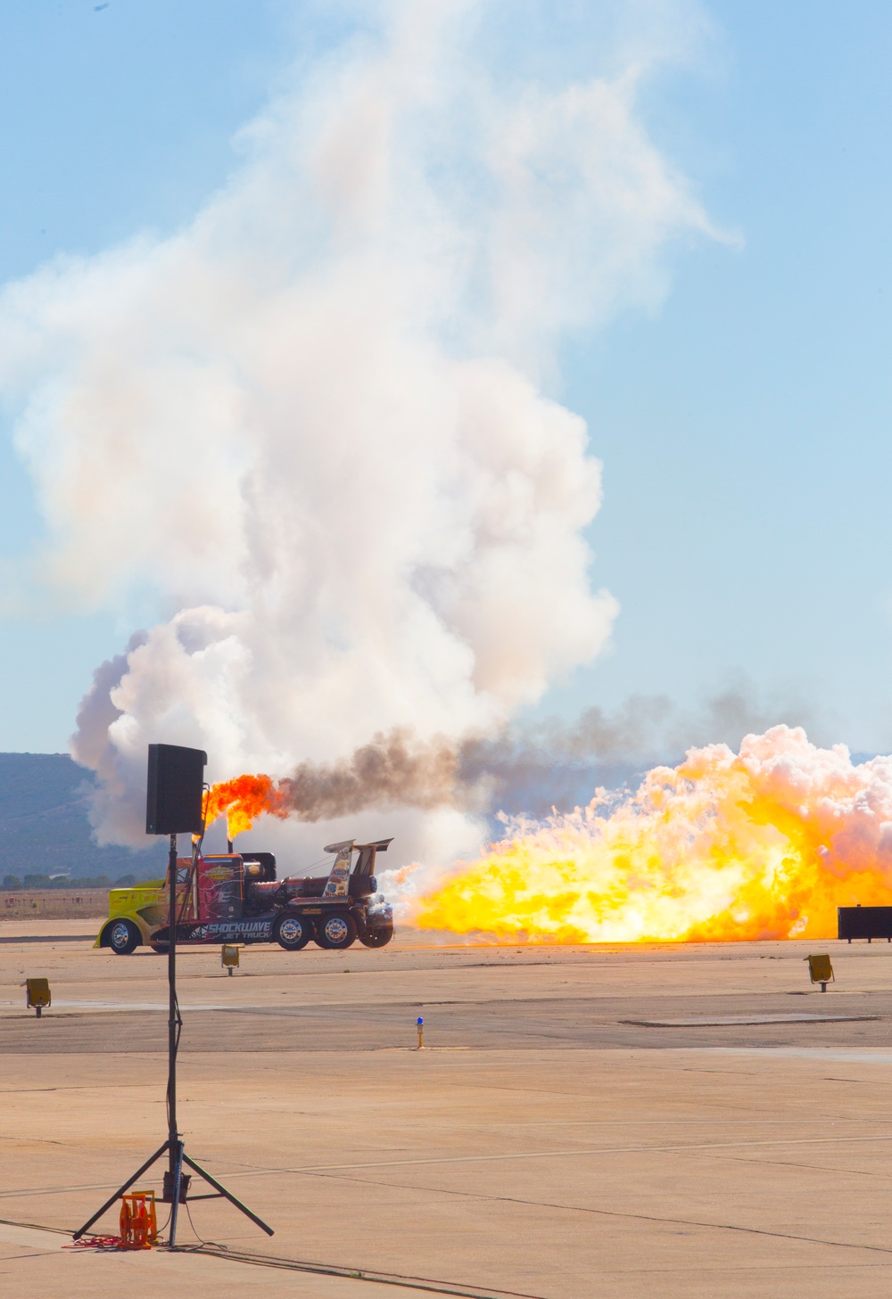 Shockwave Jet Truck races down flight line during 2016 MCAS Miramar Air Show