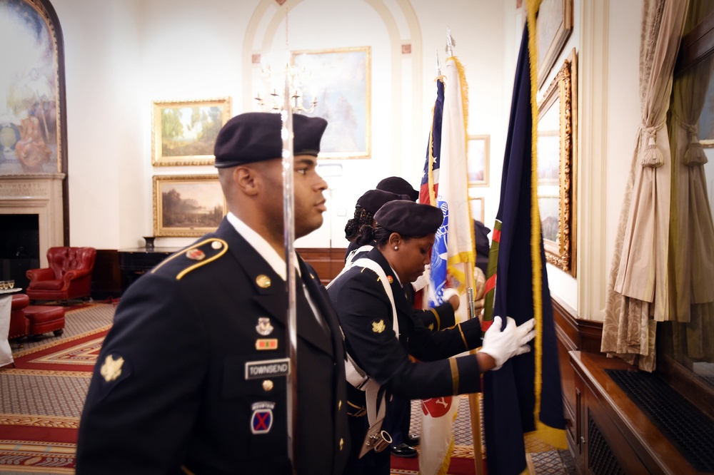 Army Reserve presents the colors during Easy Company 70th anniversary reunion