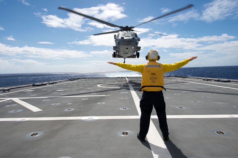 USS Coronado (LCS 4) departs Joint Base Pearl Harbor Hickam.