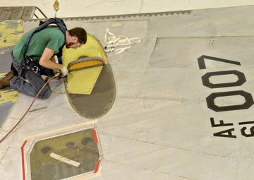 B-52H, 61-0007, 'Ghost Rider' undergoes programmed depot maintenance at Tinker AFB, Okla.