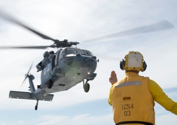 USS Coronado (LCS 4) conducts at-sea operations.