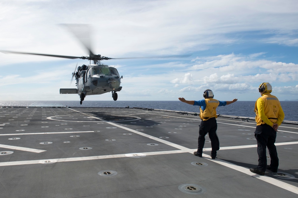 USS Coronado (LCS 4) conducts at-sea operations.