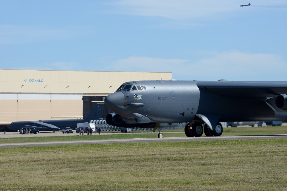 B-52H, 61-007, 'Ghost Rider' departs Tinker AFB, Okla.