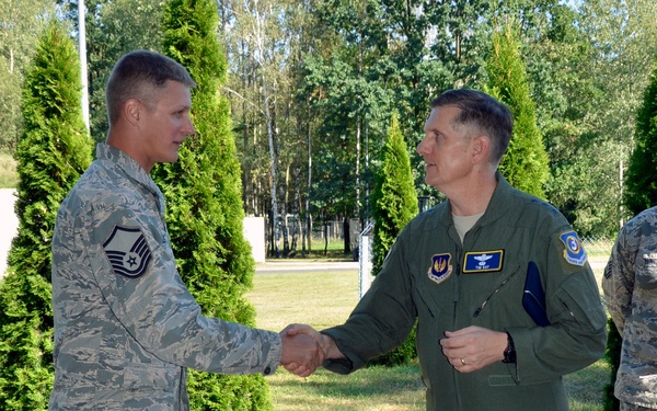 Lt. Gen. Ray visits 114th Fighter Wing at Lask Air Base Poland