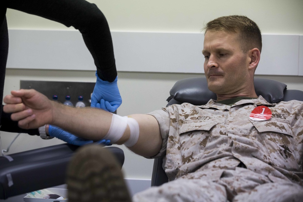 Marines give blood for those in need